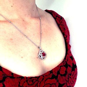 Real Ruby Necklace on Sterling Silver Chain